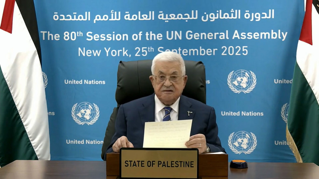 Mahmoud Abbas, président de l’État de Palestine, s’adresse au débat de haut niveau de la 80e Assemblée générale de l'ONU.